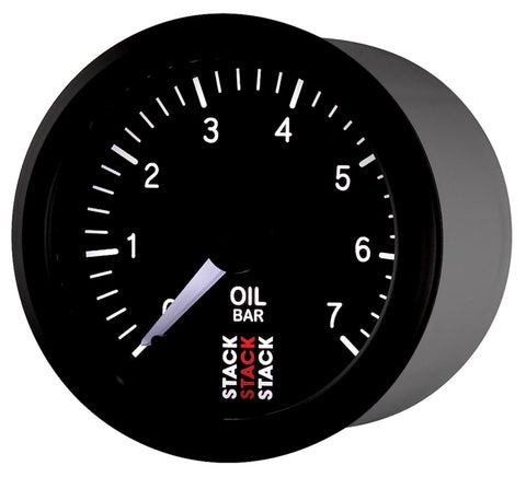 Autometer Stack 52mm 0-7 Bar M10 Male Pro Stepper Motor Oil Pressure Gauge - Black - ST3301