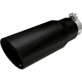 MagnaFlow Tip Stainless Black Coated Single Wall Round Single Outlet 5in Dia 3.5in Inlet 14.5in L - 35237