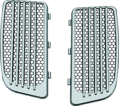 Kuryakyn Radiator Grills For Twin Cooled Models Chrome & Black (Pair) - 7681