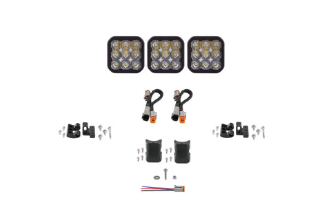 Diode Dynamics SS5 Pro Universal CrossLink 3-Pod Lightbar - White Driving - DD7250