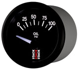 Autometer Stack Instruments 52mm 0-100 PSI 1/8in NPTF Electronic Oil Pressure Gauge - Black - ST3202