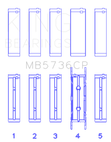 King Engine Bearings Ford Powerstroke 6.0L/6.4L Diesel (Size +0.026mm) Crankshaft Main Bearing Set - MB5736CP.026