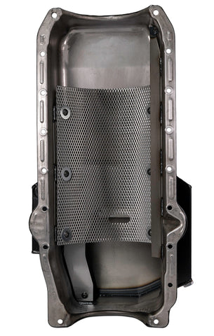 Moroso 86-Up Chevrolet Small Block (w/1 Pc Seal) Road Race Wet Sump 7qt 7.5in Steel Oil Pan - Black - 21815