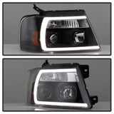 Spyder 04-08 Ford F-150 Projector Headlights - Light Bar DRL - Black PRO-YD-FF15004V2-LB-BK - 5084484