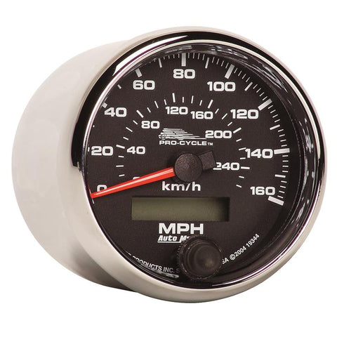 Autometer Pro-Cycle Gauge Speedo 2 5/8in 160 Mph/260Kmh Elec Black - 19344