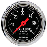 AutoMeter Gauge Exhaust Pressure 2-1/16in. 60 PSI Mechanical Traditional Chrome - 2415