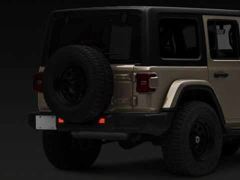 Raxiom 18-23 Jeep Wrangler JL Moab Rubicon Sahara Axial LED Rear Bumper Reflector Lights- Smoked - J134141-JL