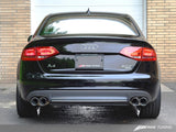 AWE Tuning Audi B8 A4 Touring Edition Exhaust - Quad Tip Polished Silver Tips - Does Not Fit Cabrio - 3015-42018