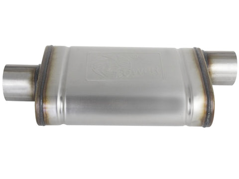 aFe MACHForce XP SS Muffler 3in Center Inlet / 3in Outlet 9in L x 4in W x 14in Body - 49M00031