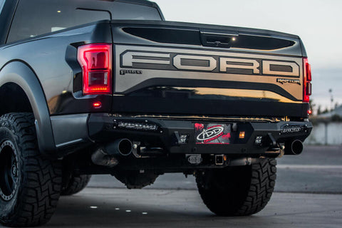 Addictive Desert Designs 17-18 Ford F-150 Raptor HoneyBadger Rear Bumper w/ 10in SR LED Mounts - R117321430103