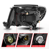 ANZO 05-11 Toyota Tacoma Projector Headlights w/Light Bar Switchback Black Housing - 111564