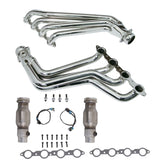 BBK 10-15 Camaro LS3 L99 Long Tube Exhaust Headers With Converters - 1-3/4 Chrome - 4021