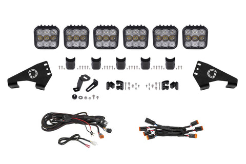 Diode Dynamics 20-Present Polaris RZR SS5 Sport CrossLink Roof - White Combo Lightbar Kit - DD7630