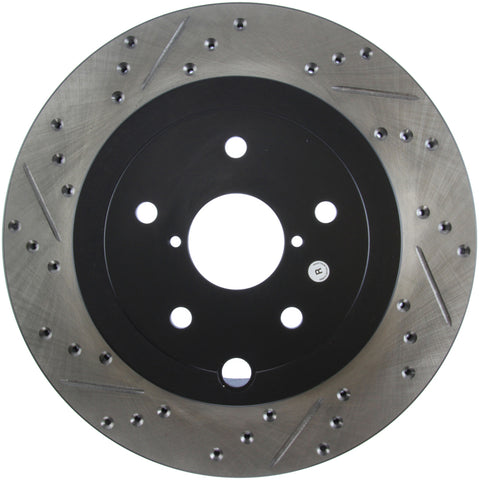 StopTech 08+ Subaru STI (Will Not Fit 05-07) Slotted & Drilled Sport Brake Rotor - 127.47030R
