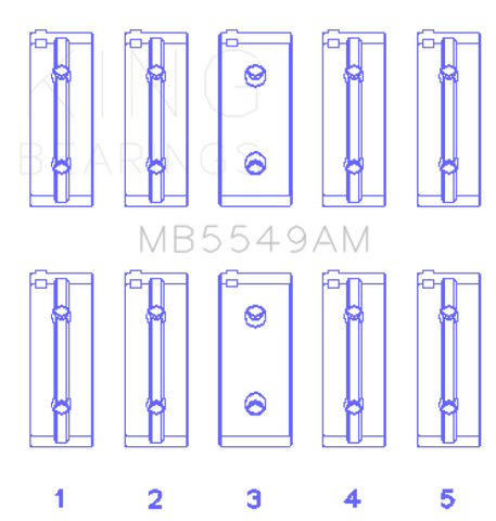 King Engine Bearings Buick 93-99 Fiat 176 B6 1372cc Main Bearing Set - MB5549AM