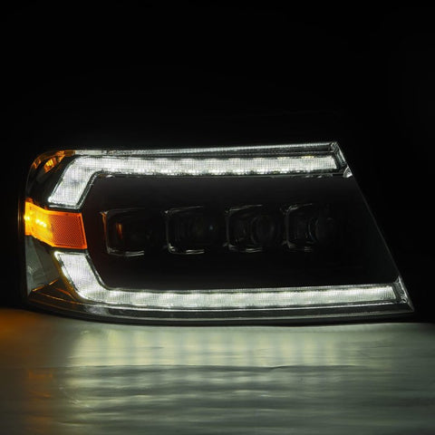 AlphaRex 04-08 Ford F-150 (No 2004 Heritage) NOVA-Series LED Proj HL Alpha-Blk w/Actv Lgt / Seq. Sig - 880128