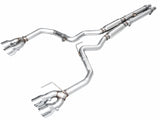 AWE 2024 Ford Mustang GT Fastback S650 RWD Track Edition Cat-Back Exhaust w/ Quad Chrome Silver Tips - 3020-42650