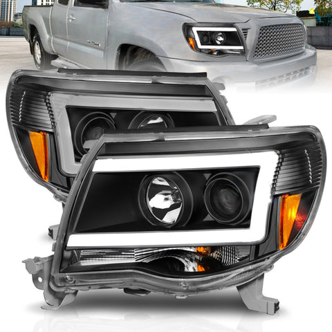 ANZO 05-09 Toyota Tacoma Projector Light Bar Style Headlights w/ C Light Bar - 111517