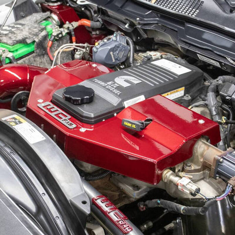 Wehrli 13-23 Dodge Cummins 6.7L Fabricated Aluminum Engine Cover - WCFab Red - WCF100730-RED