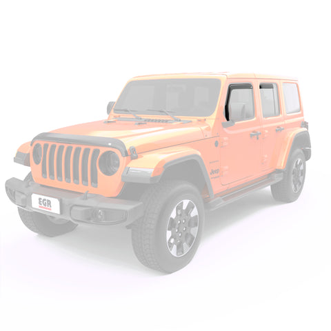 EGR 2018 Jeep Wrangler JL SlimLine In-Channel WindowVisors Set of 4 - Matte Black - 575255