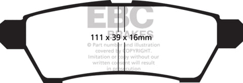 EBC 05+ Nissan Frontier 2.5 2WD Yellowstuff Rear Brake Pads - DP41746R
