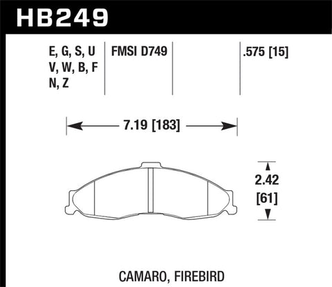 Hawk Performance Ceramic Street Brake Pads - HB249Z.575