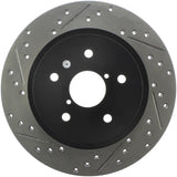 StopTech 16-17 Subaru WRX (w/Eyesight Technology) Sport Slotted & Drilled Rear Right Rotor - 127.47037R