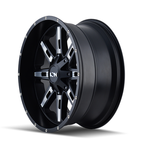 ION Type 184 17x9 / 5x127 BP / 18mm Offset / 87mm Hub Satin Black/Milled Spokes Wheel - 184-7952M18