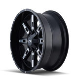 ION Type 184 17x9 / 8x165.1 BP / 18mm Offset / 130.8mm Hub Satin Black/Milled Spokes Wheel - 184-7976M18