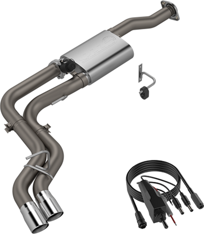 QTP 15-18 Ford F-150 CC/EC Standard Bed 304SS Screamer Cat-Back Exhaust w/3in Tips - 440015