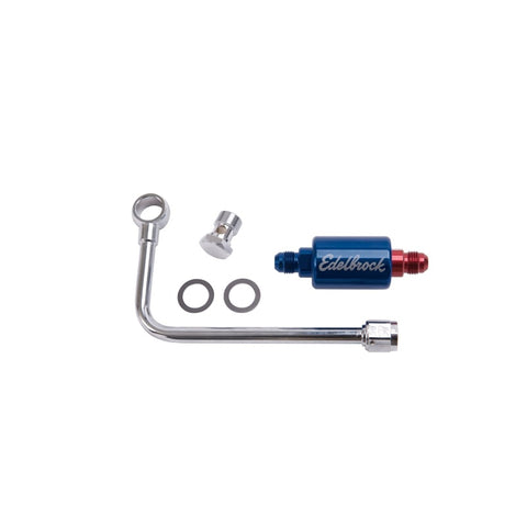 Edelbrock Chromed Steel Fuel Line and Filter Kit Fo Eps Carbs - 8134
