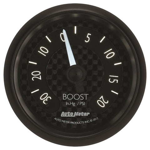 Autometer GT Series 52mm Mechanicl 30 In Hg/20 psi Vacuum/Boost Gauge - 8001