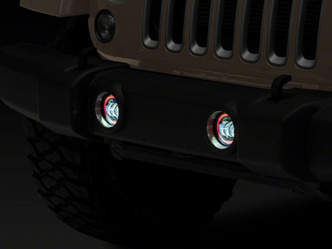 Raxiom 07-18 Jeep Wrangler JK Axial Series 4-In LED Fog Lights w/ RGB Halo - J143371