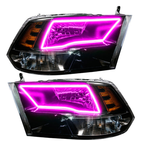 Oracle Lighting 09-18 RAM 1500 Sport Halo Headlights - Blk Housing w/RF Controller - 8906-330