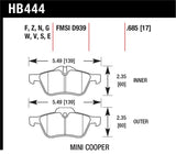 Hawk 02-06 Mini Cooper / Cooper S Performance Ceramic Street Front Brake Pads - HB444Z.685