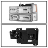 xTune Chevy Suburban 94-98 Headlights w/ Corner & Parking Lights 8pcs Chrome HD-JH-CCK88-AM-C-SET - 5069535