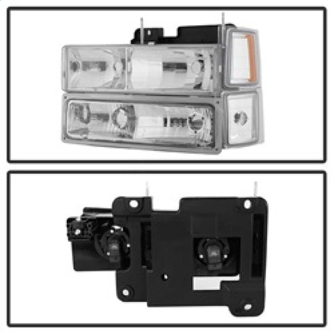 xTune Chevy Suburban 94-98 Headlights w/ Corner & Parking Lights 8pcs Chrome HD-JH-CCK88-AM-C-SET - 5069535