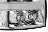 AlphaRex 07-13 Chevy 1500HD NOVA LED Proj Headlights Plank Style Chrm w/Activ Light/Seq Signal - 880207