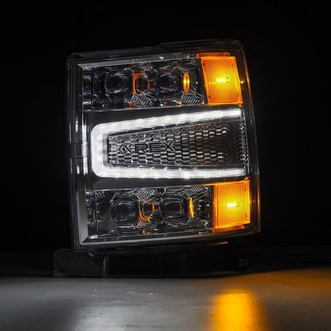 AlphaRex 04-15 Chevy 1500HD NOVA-Series LED Proj Headlights Chrome w/Activ Light/Seq Signal & SB DRL - 880240