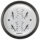 AutoMeter Gauge Quad 3-3/8in. 0 Ohm(e) to 90 Ohm(f)Elec Old Tyme White - 1614