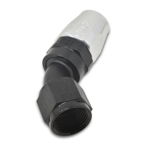 Russell Performance -16 AN Silver/Black 45 Degree Full Flow Hose End - 610133