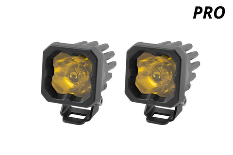 Diode Dynamics Stage Series C1 LED Pod Pro - Yellow Spot Standard ABL (Pair) - DD6468P