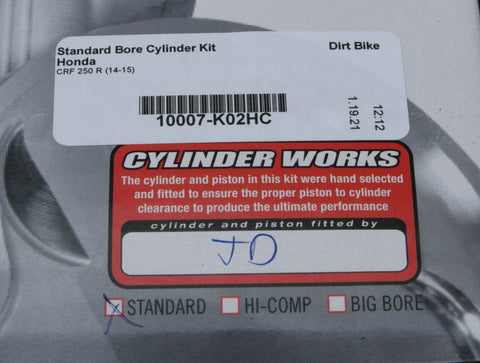 Cylinder Works 14-15 Honda CRF 250 R 250cc Standard Bore High Compression Cylinder Kit 14.1:1 Comp. - 10007-K02HC