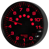 Autometer Spek-Pro Gauge Tachometer 5in 11K Rpm W/Shift Light & Peak Mem Black/Black - P239328