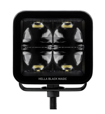 Hella Universal Black Magic 3.2in L.E.D. Cube Kit - Flood Beam (Long Range) - 358176821