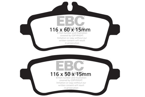 EBC 13-16 Mercedes-Benz GL350 3.0 TD Greenstuff Rear Brake Pads - DP62137
