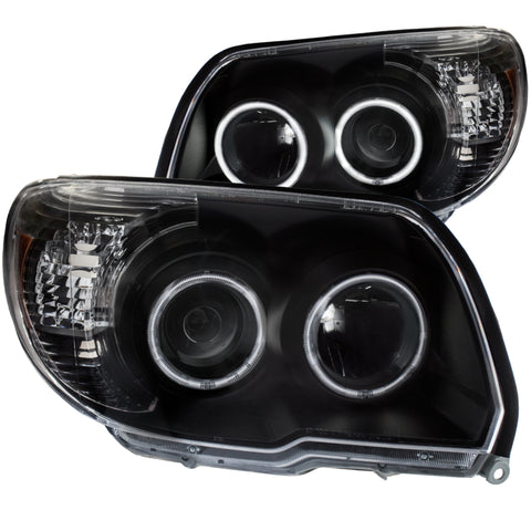 ANZO 2006-2009 Toyota 4Runner Projector Headlights w/ Halo Black - 111320