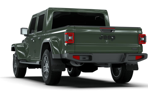 Rally Armor 19-25 Jeep Gladiator JT (Incl. Overland/Sport/Sport S) Black Mud Flap w/Red Logo - MF84-BLK-RD