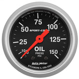 Autometer Sport Comp 52mm Mechanical 0-150 PSI Oil Pressure Gauge - 3323