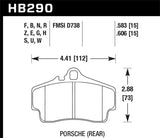 Hawk Performance 98-10 Porsche 911 Carrera 2 / 07-12 Boxster S DTC-70 Race Rear Brake Pads - HB290U.583